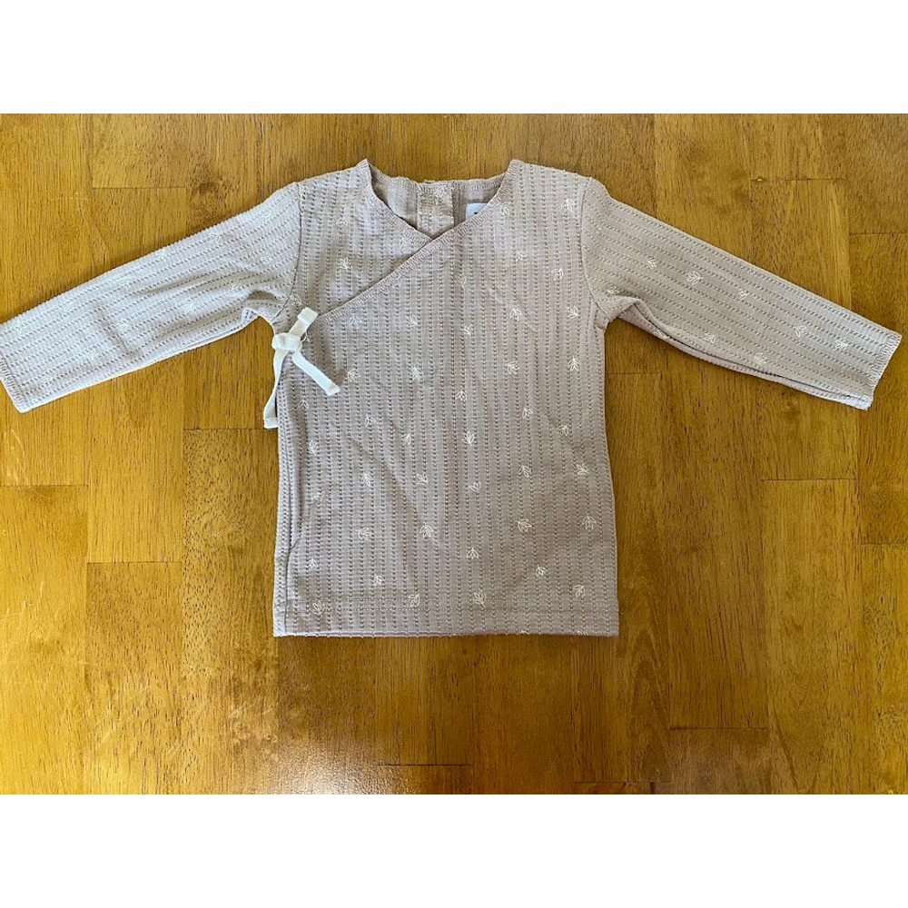 Kipp Baby 6m Tan and Cream Flower Shirt